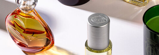 Products from the fragrance collections: eau de parfum, eau de toilette, candles